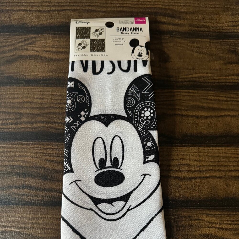 Disney x Daiso Japan 20.9"x20.9" Mickey Mouse bandana